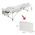 Table de massage Pliante 2 Zones Cadre en Aluminium Blanc avec Housse 185 x 60 cm VINTEKY®-3
