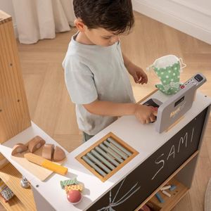 GOPLUS Jouet de Supermarché pour Enfant, Ensemble de Jouet d'Achat avec Caisse et Chariot, Jeu de Rôle de Marchande Commerçant en Bois, Jeu d'Imitation de Marché avec Caddie et Accessoires Inclus GOPLUS Jouet de Supermarché pour Enfant, Ensemble de Jouet d'Achat avec Caisse et Chariot, Jeu de Rôle de Marchande Commerçant en Bois, Jeu d'Imitation de Marché avec Caddie et Accessoires Inclus