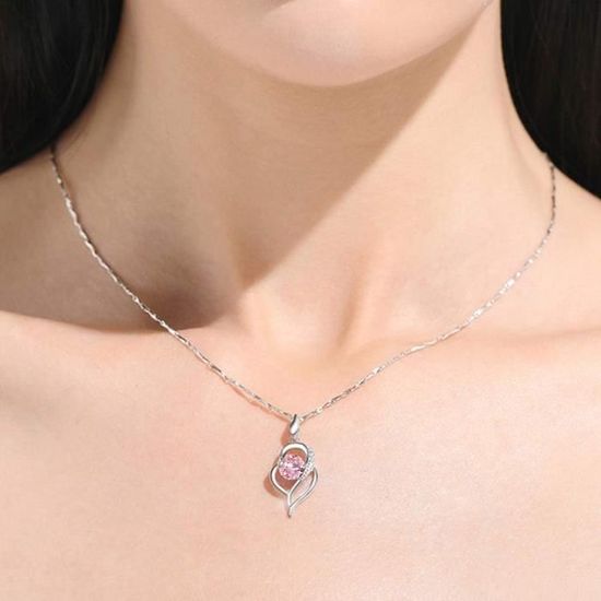 Kamise Parure Femme Argent 925 Trèfle Zircon Cubique - Collier Boucles D'Oreilles Bracelet Coffret Cadeau