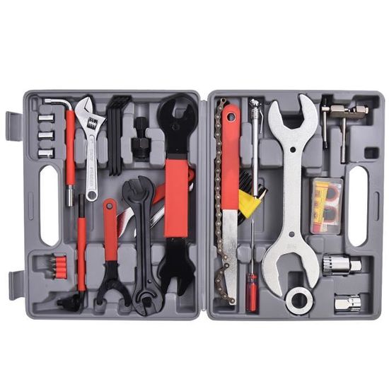 COSTWAY Coffret de R/éparation Outils de R/éparation V/élo 44 Pi/èces Coffret d/’Outils V/élo pour V/élo
