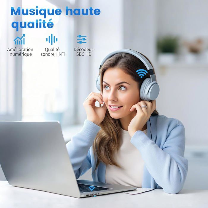 Adattatore Bluetooth 5.4 USB Per PC, Bassa Latenza, Plug&Play Per Windows 7/8/10/11, Supporta Fino A 7 Dispositivi