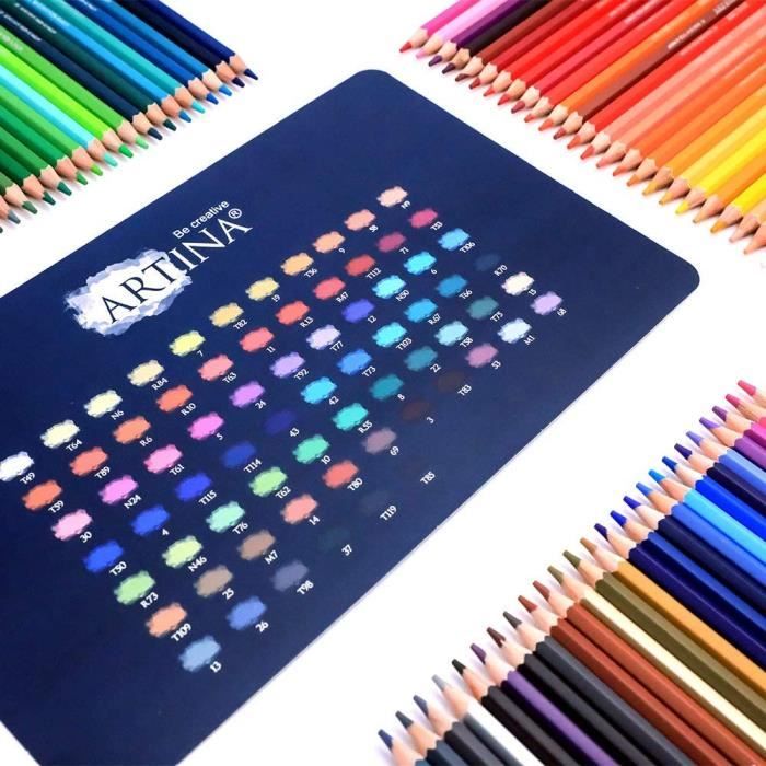Artina Artilo Lot de 48 crayons couleur enfant - Coffret crayon dessin  certifié FSC crayons couleur pour l'école incassables, très pigmentés,  nombreux
