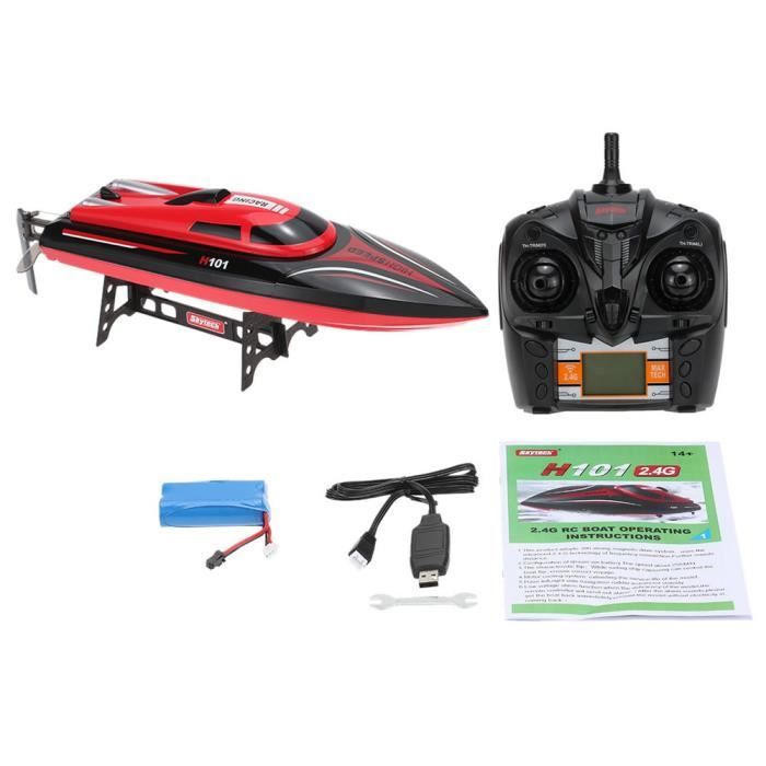 Bateau Télécommandé OBEST – Haute Vitesse – LED – 2 Batteries – 50 Min D’autonomie – 2,4 GHz – 20 Km/h