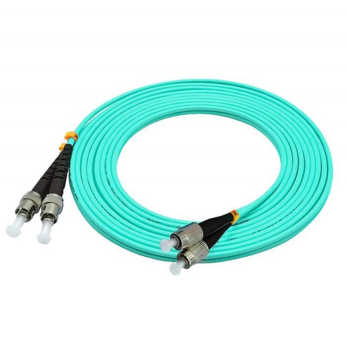 Câble De Raccordement Fibre Optique Multimode Fc Vers St Duplex Om3 10G ...