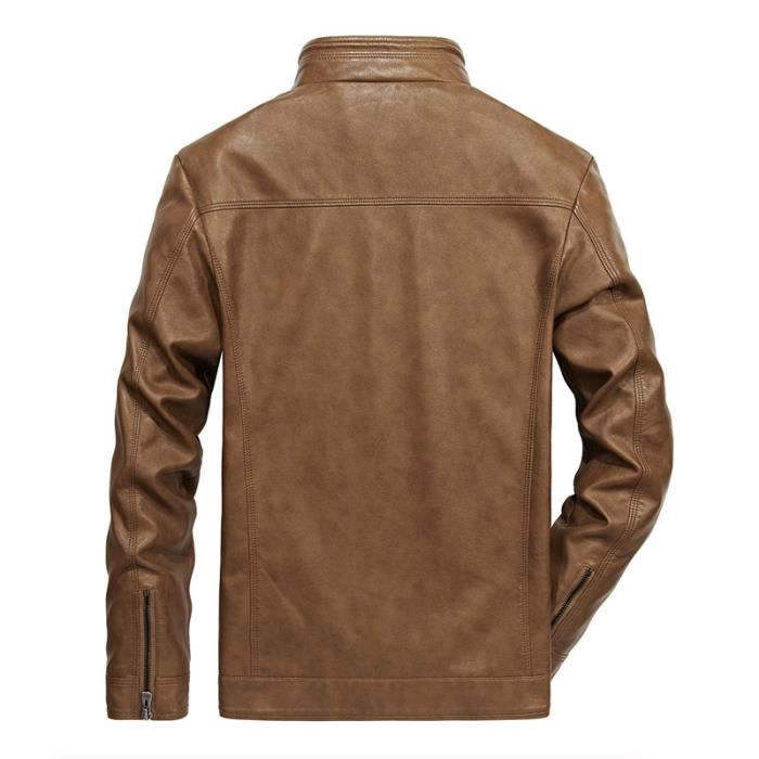 Veste en cuir Homme simili L Marron Cdiscount Prêt-à-Porter