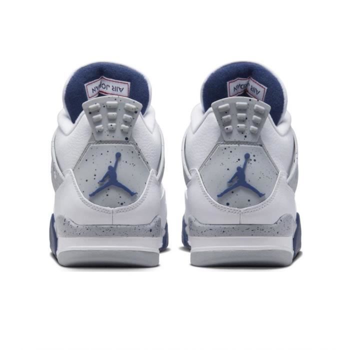 Jordan retro 4 hotsell blanche et bleu