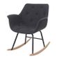 Fauteuil A Bascule Malmo T820 Rocking Chair Fauteuil Basculant Relax Tissu Gris Fonce
