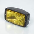 Optique phare avant rectangulaire noir vitre jaune universel pour moto cyclo vintage-0