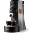 Machine à café dosettes SENSEO select - Philips CSA250/11 - Modèle premium acier brossé - Noir-0