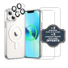 Coque de téléphone - EVETANE - iPhone 13 Mini - Anti-choc - Magsafe - Transparent avec protections