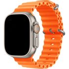 YIOU Bracelet Compatible avec Apple Watch 42mm/44mm/45mm/49mm Series Ultra 9 8 SE 7 6 5 4 3 2 1 - Boucle Ajustable Silicone Souple Orange