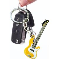 Porte-clés de guitare, porte-clés d'instrument de musique, porte-clés de guitare, porte-clés à boucle pour la décoration de cadeaux 