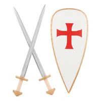 Kit bouclier et 2 épées chevalier croisé Enfant - 231756 (Taille Unique) - Enfant - Nouveauté