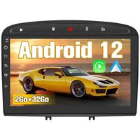 AWESAFE Autoradio Carplay pour Peugeot 308/408(2007-2013)Android 12 avec 9 Pouces Écran Tactile GPS/Android Auto/WiFi 2Go+ 32Go
