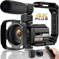 Caméscope 4K EKASN - Caméra Vidéo UHD 48MP WiFi IR Vision Nocturne 16X - Microphone Télécommande