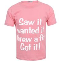 Enfants Filles Bébé Rose T Shirts Saw It Printed Imprimé T-Shirt Toucher Doux Réservoir d'été Top & Tees Âge 5-13 Ans