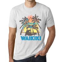 Homme Tee-Shirt Palmier Soleil Été À Waikiki – Palm, Sunshine, Summer In Waikiki – T-Shirt Vintage Blanc