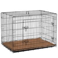 Cage caisse de transport pliante 106 x 71 x 76 cm pour chien en métal noir matelas fourni