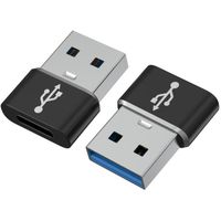Adaptateur USB 2.0 vers USB-C compatible chargeur secteur-ordinateur etc vers USB C Samsung-Xiaomi-Huawei etc [Lot 2] Phonillico®