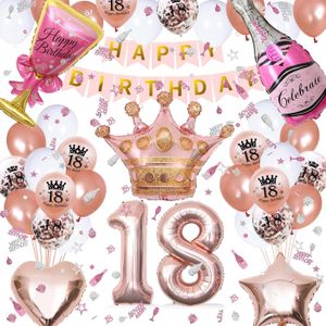 Lot De 9 Décorations De Table 18e Anniversaire Filles - Or Rose Élégant Pour Fête