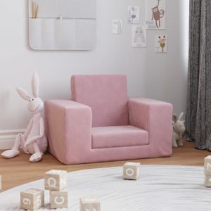 GIANTEX canapé enfant fauteuil enfant canapé lit pour enfant avec 2  oreillers 90 * 53 * 48 cm rose