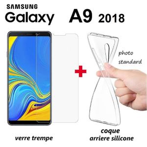 Verre tremp/é /écran protecteur Premium TPU Souple Silicone Noir Housse Anti-rayures Anti-d/érapante Protection Case Pour Samsung Galaxy A6 2018 Aroyi Coque Samsung Galaxy A6 2018