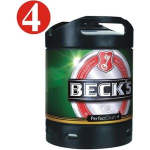 BIERE 4x futs de bière Becks Pils Perfect Draft 6 litres tambour 4,9% le vol