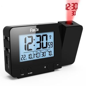 HORLOGE - PENDULE Horloge,FanJu réveil LCD Projection numérique réve