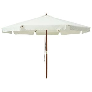 PARASOL Parasol avec mât en bois 330 cm Blanc sable