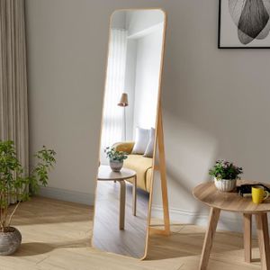 Grand miroir rectangulaire à moulures beiges 120x180 ALIENOR