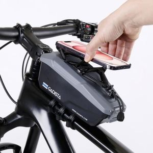 LEMEGO Support Téléphone Vélo Étanche - Sacoche Cadre VTT Avec Écran Tactile Et Housse Pluie
