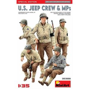 FIGURINE - PERSONNAGE Figurine Mignature U.s. Jeep Crew & Mps. Special E
