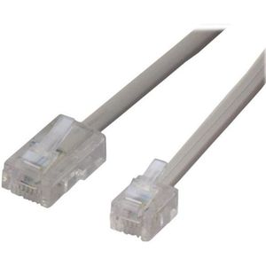 Fil Fixe 5m RJ11 à RJ45 Câble Ethernet Modem Data Téléphone ADSL Patch Lead Large Bande Haute Vitesse BT linternet 6P4C à 8P8C Rallonge Compatible avec Modem Router Blanc 