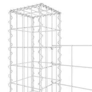 CLÔTURE - GRILLAGE Panier de gabion en forme de U avec 5 poteaux Fer 500x20x150 cm Qqmora XY16125