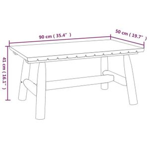 TABLE BASSE JARDIN  Éléments pour canapés modulables de jardin - Table basse 90x50x41 cm bois massif d'épicéa - Shipenophy - D616