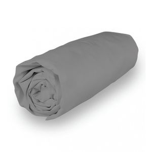 DRAP HOUSSE Drap housse en coton 200x200 cm PERCALE gris, par Soleil d'ocre