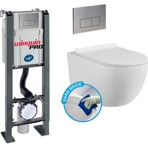 WC - TOILETTES Pack Complet WC Sans Bride Bati Autoportant + Cuve