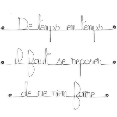Citation Simple De Temps En Temps Il Faut Se Reposer De Ne Rien Faire En Fil De Fer A Punaiser Bijoux De Mur Cdiscount Maison
