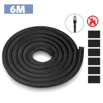 Gaine Tressée Fendue 5mm X 10m Pour Cacher Les Câbles Auto - Facile à Utiliser