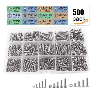Lot De 1000 Boulons à Tête Bouton Douille Allen En Acier Inoxydable A2 - Assortis M3 M4 M5 - Bolt World