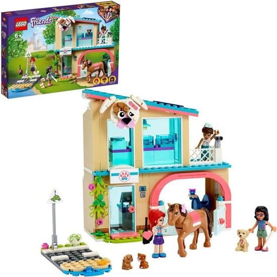LEGO® 41446 Friends La Clinique Vétérinaire de Heartlake City Set de Jeu de Sauvetage D'Animaux Minidolls Mia, Savannah et Donna