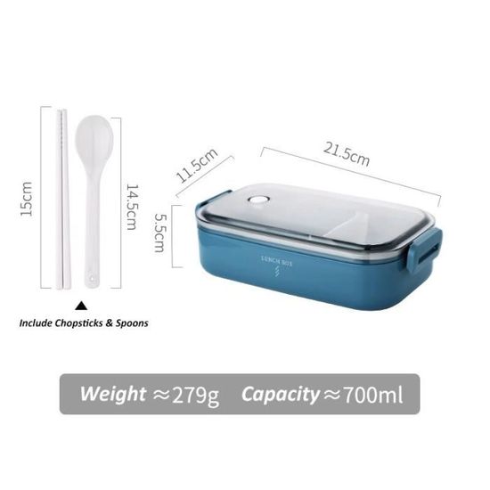 Lunch box isotherme,Boîte à déjeuner Double couche avec baguettes et