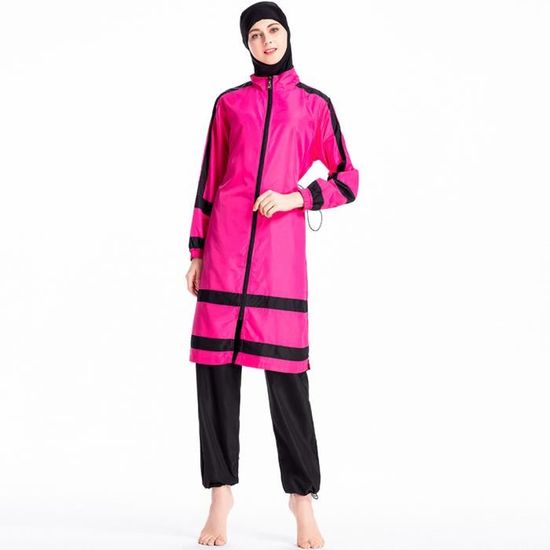 Burkini Musulman Femme - Maillot De Bain Intégral Modeste - 90% Polyester, 10% élasthanne - Couverture Complète, Séchage Rapide - Pour Natation, Plage, Sports Aquatiques