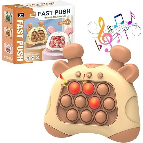Fast Push Pop It Fidget Electronique - Jouet sensoriel - Jeu de mémoire - Idéal pour cadeau Enfant - Fourni sans pile - Beige