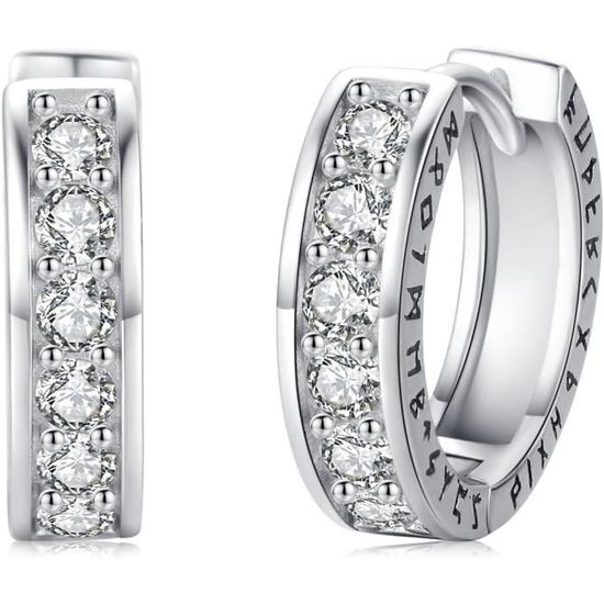 Boucles D'oreilles Créoles En Argent Sterling Avec Améthyste Et Cristaux CZ - 15mm, Style Bohème Chic