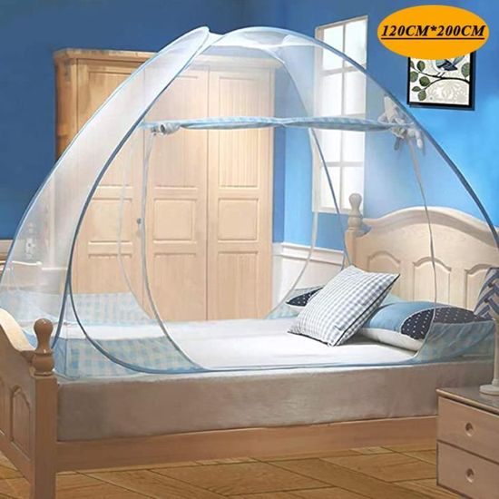 Moustiquaire Pop-up 200x100x73 Cm – Anti-moustiques, Fermeture éclair, Léger – Pour Camping, Maison Et Voyage