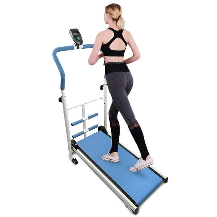 PERFECT Tapis de Marche Tapis Roulant Mécanique avec des Sit-ups BLEU