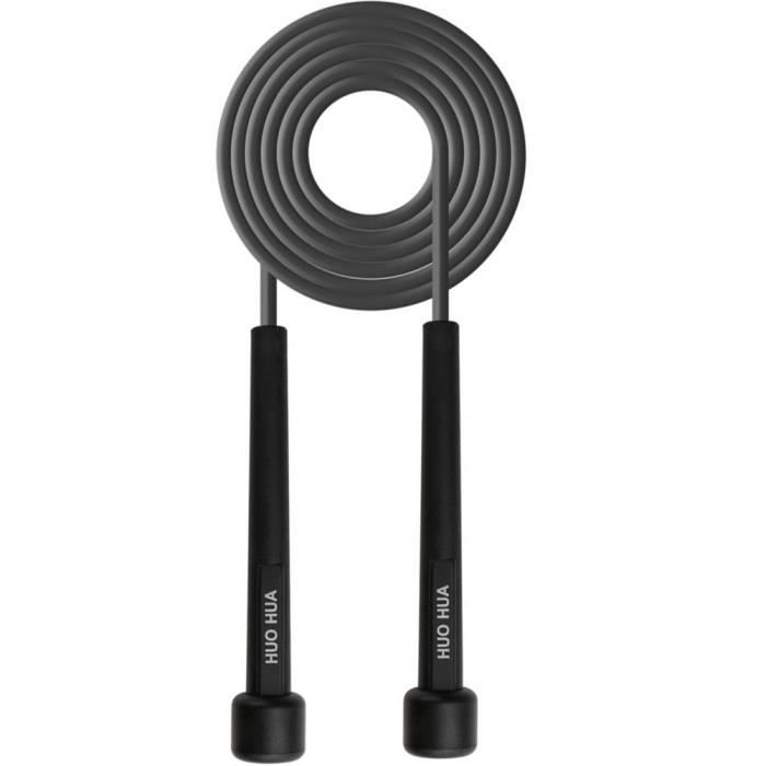 Corde à sauter réglable Fitness Perte de poids Exercice Gym Training pour enfants et adultes 2.8 mètres Noir