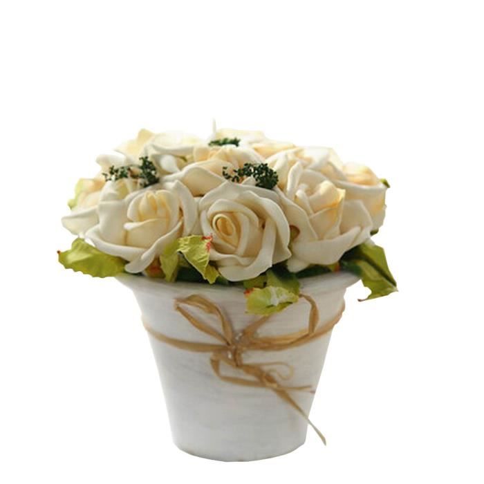 PU Rose plantes en pot Fleurs artificielles Suit Home Decor Champagne Type S