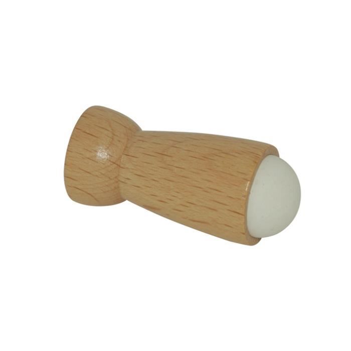 Butée de porte d26 lg60 a visser mural bois verni-blanc